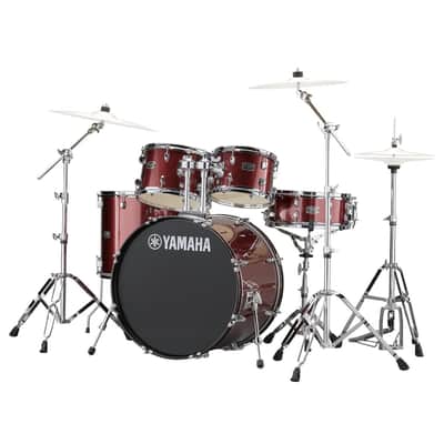 Yamaha Rydeen Burgundy Glitter 20" Shell Pack Hardware and Cymbals image 4