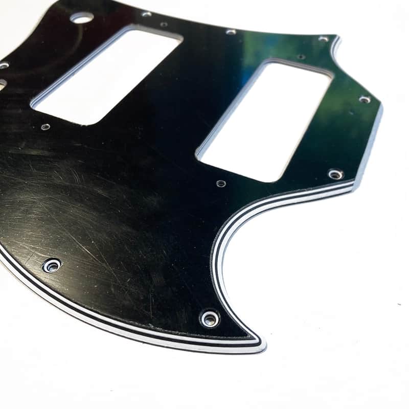 Black/White 5 Ply Wide Bevel Pickguard for 1999-2010 Gibson SG Classic P90 Made In USA image 1