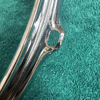 Rogers One USA 13” 6 hole Tom Drum Hoop 70s - Chrome image 5