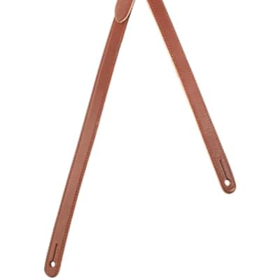 Genuine Gretsch Logo Vintage Leather Adjustable Guitar Strap (Walnut) image 2