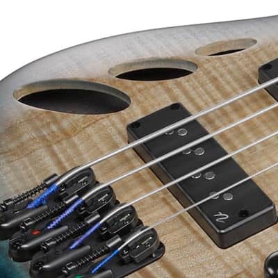 Ibanez SRD905 Bass Workshop 5-String Bass Guitar, Panga Panga Fingerboard, Cosmic Blue Starburst image 4