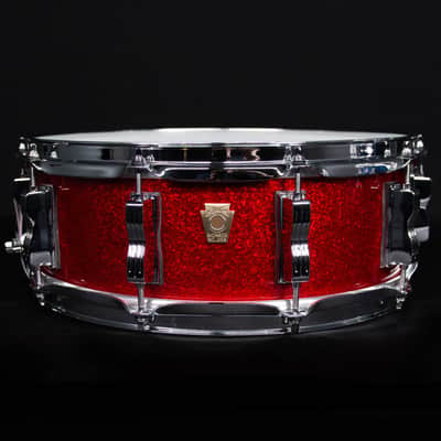 Mint Ludwig 5" x 14" Classic Maple Snare Drum, Red Sparkle image 5