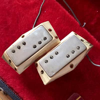 Gibson Silvertone 1446 Seth lover PAF Pair mini humbucker pickups c 1962 Nickel original vintage image 1