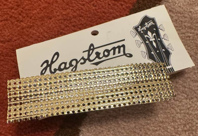 Hagstrom Cheese grater gold foil material 4” by 1” reproduction image 1