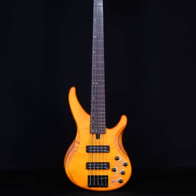 Yamaha TRBX605FM 5-String Electric Bass Guitar, Matte Amber image 5