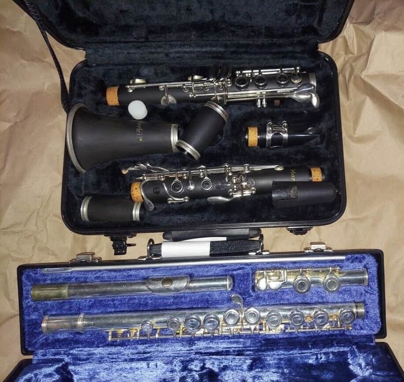BOTH: Mark Clarinet AND Mark Flute, USA, with cases, Very Good Condition image 1