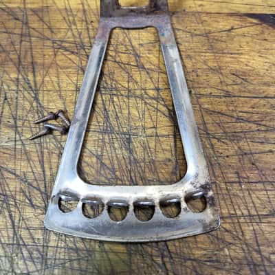 Vintage RARE 1936 Original Cowboy Guitar Tailpiece with Installation Screws Stella Parlor Luthier Parts image 4