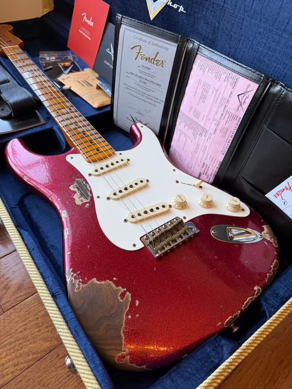 2026 Fender Custom Shop ‘57 Stratocaster SR25 Heavy Relic - Red Sparkle image 1