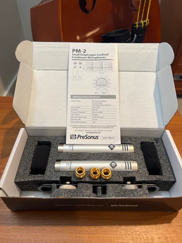 PreSonus PM-2 Small Diaphragm Cardioid Condenser Microphone Stereo Pair 2019 - Present - Nickel image 1