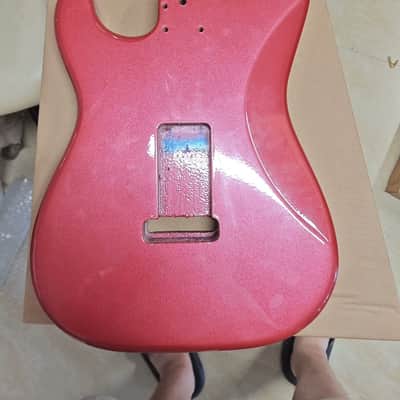 Burgundy Red Poplar Wood Guitar Stratocaster Strat Style Body image 2