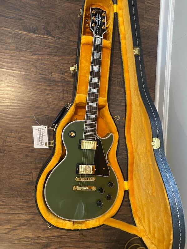 2025 Rare Gibson Les Paul Custom olive drab VOS one of a kind image 1