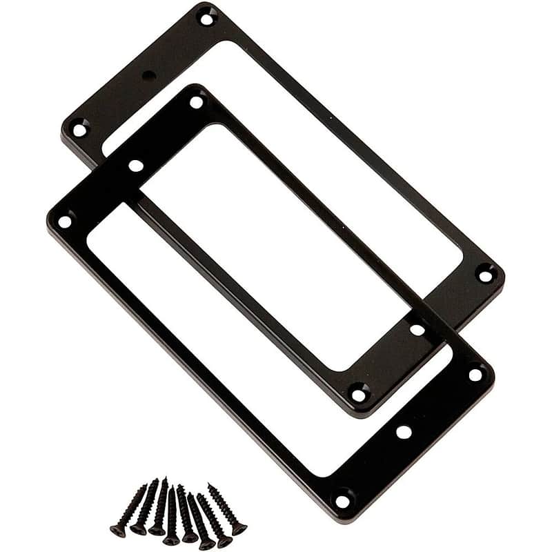 Humbucker Pickup Rings (2), Straight, (Trem Equipped) Black image 1