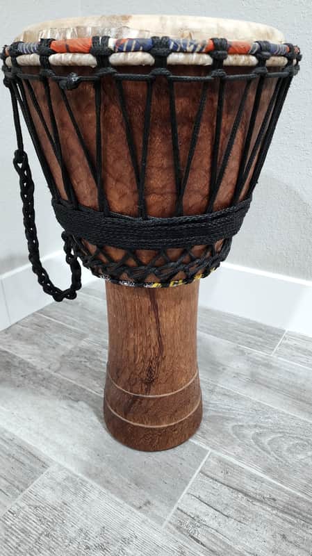 Djembe African-Style Wood Rope Tuned 12" image 1