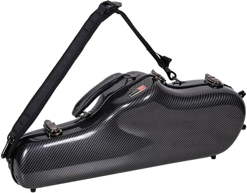 Crossrock Composite Carbon Fiber Case fits Regular Alto Saxophone, Lightweight Beautiful Hard Case image 1