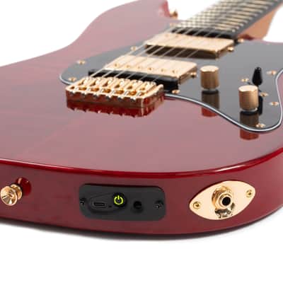 Jamstik Jamstik Deluxe MIDI Guitar - Red w Black Pick Guard, Hard Shell Case- New image 3