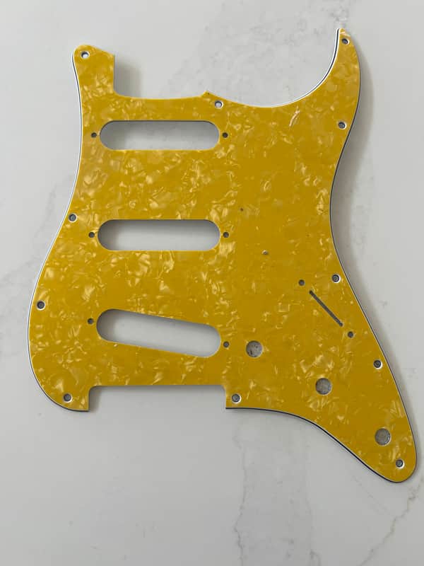 Custom Fender Stratocaster SSS Style Pick Guard - Yellow Pearl image 1
