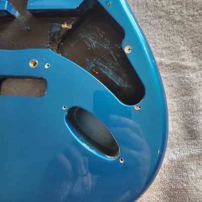 Fender Standard Stratocaster Strat BODY, Guitar Part Poplar Aqua Marine Metallic image 5