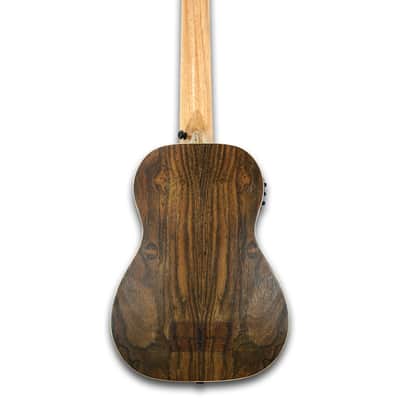 30" Fretless Electric Acoustic Ukulele Bass, Butterfly wood Body Built-In Tuner image 2