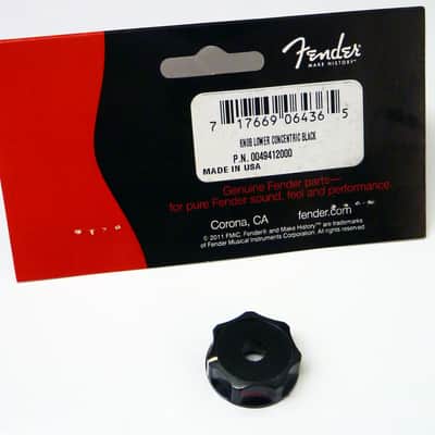 Genuine Fender Deluxe Jazz Bass Lower Concentric Knob - Black w/ White Indicator image 4