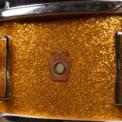 1965 Ludwig 5x14 Gold Sparkle Jazz Festival Snare Drum image 9