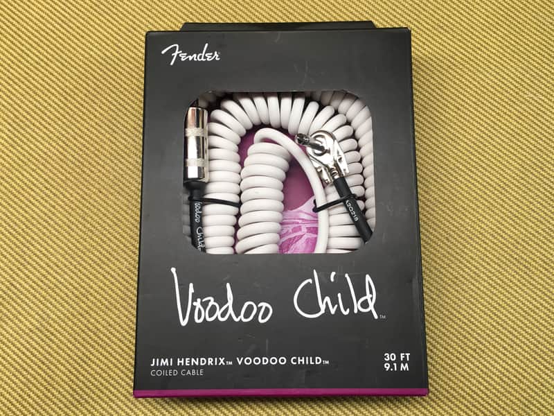 099-0823-002 Fender Jimi Hendrix Voodoo Child White Coiled Cable 30 Ft image 1