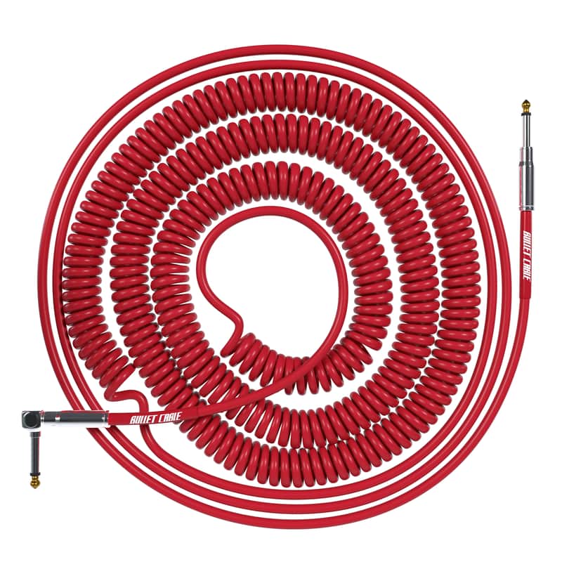 Bullet Cable 10/20 Red Straight Coil Cable (30ft) image 1