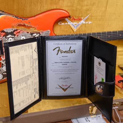 Fender Custom Shop SR25 61 Stratocaster Super Heavy Relic Candy Tangerine over 3-Color Sunburst w Boos Leather Custom Pickguard 2025 w/OHSC image 13