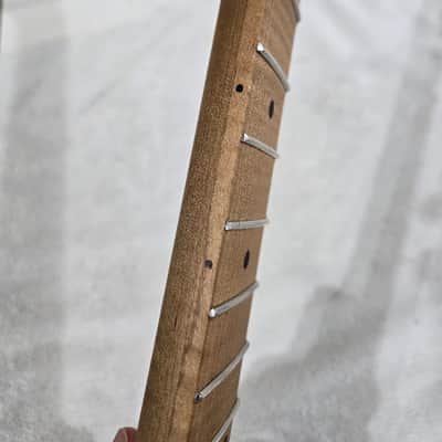 Handcrafted T Style 3A Quartersawn Roasted Maple Neck, Roasted Flame Board, Stainless Steel Frets - Oil/Resin image 4