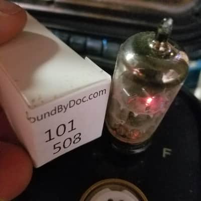 Amperex Matched Pair (2) 6DJ8 tNOS AT1000 TESTED Vacuum Tubes Heerlen Small Halo Getter rare Treble Clef Bugle Boy T4TCbb ECC88 dual triode 1960-1966 image 7