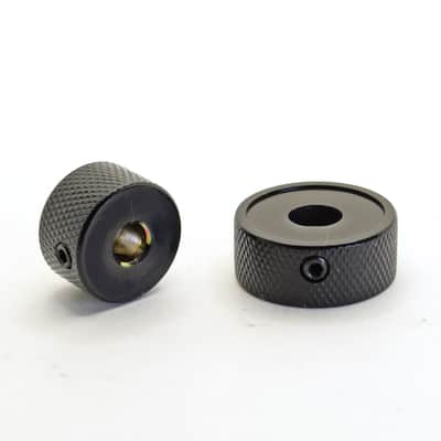 Dualee Large Black Stacked Dual Control Knob Concentric Set with set screw - Set of 2 image 2