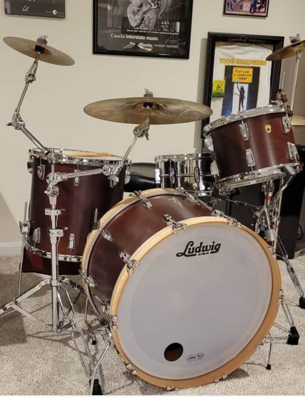 Ludwig Legacy Mahogany Pro Beat 13 16 24 Drum Set Wood hoops