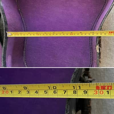 Vintage Geib Challenge Parlor Acoustic Guitar Case 1930's Faux Gator / Purple Interior Chicago USA image 10