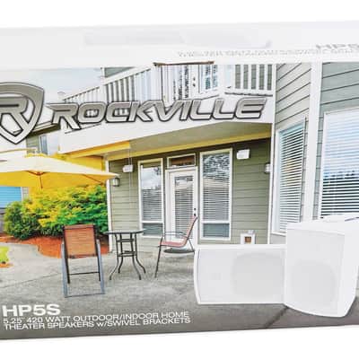 Pair Rockville HP5S 5.25" Outdoor/Indoor Home Theater Speakers w/ Swivel Bracket image 7
