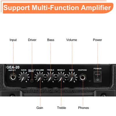 For Beginners or Pros who want to Practice at Home! Glarry GA-20 / 20 Watt Practice Amplifier for Electric Guitar image 5