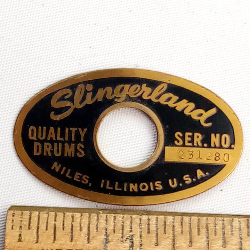 Slingerland Niles Black/Brass 1969 Serial #231280 Badge Snare/Bass/Tom Drum USA image 1