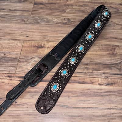 Carlino Orianthi turquoise chocolate leather strap 2026 - Chocolate image 4