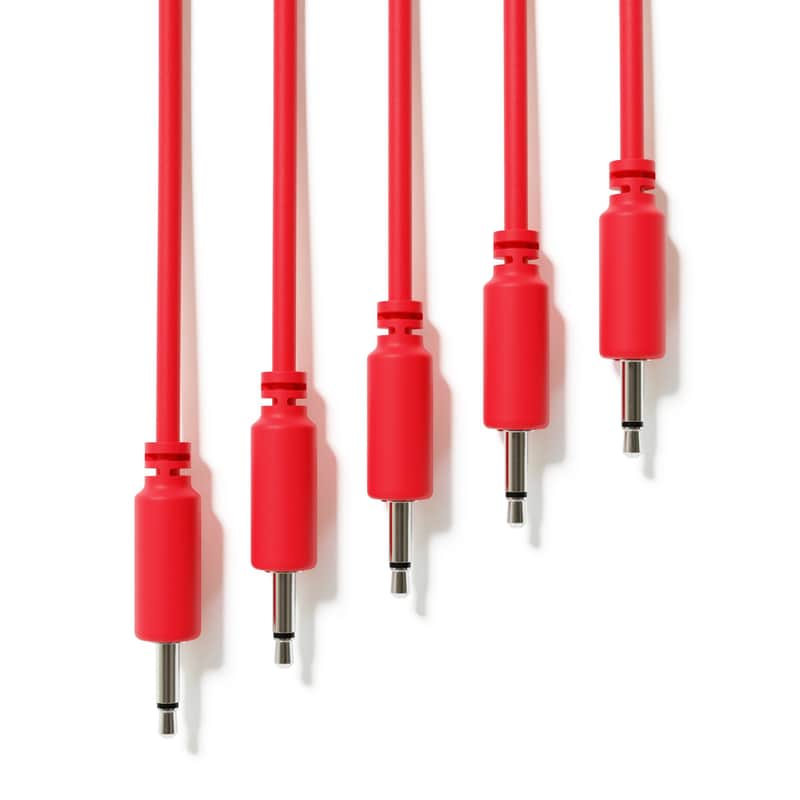 ExcelValley [Red | 15 cm - 5.91"] 5-Pack - Mono Modular Patch Cables Eurorack Synthesizer image 1