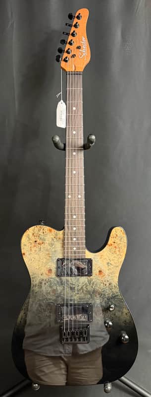 Schecter PT Standard Electric Guitar Black Fade Burst Burl Finish image 1