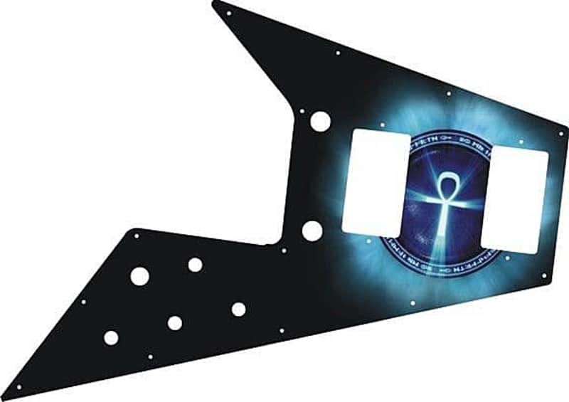 Pickguard Pick Guard Scratchplate Graphical Gibson Flying V Guitar Ankh New image 1
