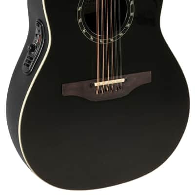 Ovation 2751AX-5-G Pro Series Standard Balladeer 12-String Deep Contour Acoustic-Electric Guitar Black image 2