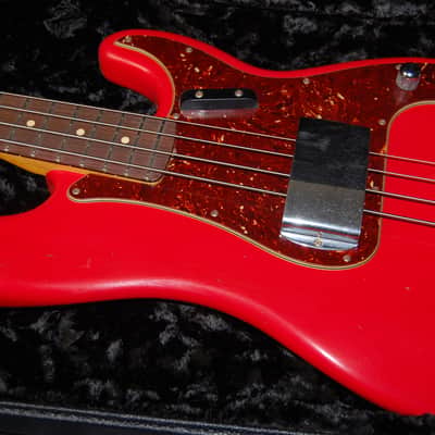 2017 Fender Postmodern Journeyman Jazz Precision J/P Bass Custom Shop Relic Hot Rod Red Case! SAVE image 3