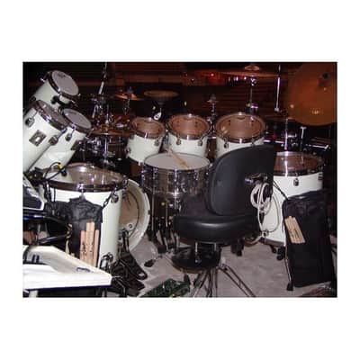 Tim "Herb" Alexander's PRIMUS, 2003 Tama Starclassic 14-Piece Drum Set White Satin image 6