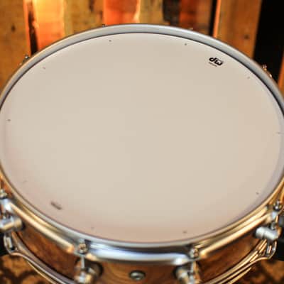 DW 4x14 Collector's SonicPly Natural Hard Satin over Elm Burl Snare Drum - SO#1424832 image 4