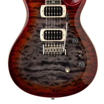 PRS SE Custom 24-08 Quilt Charcoal Cherry Burst w/bag image 2