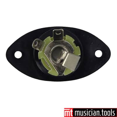 Musician.Tools Black Oval Jack and Plate for electric guitar or bass image 2