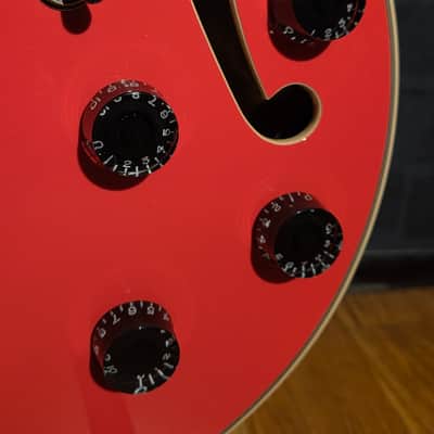 D'Angelico Premier SS Semi-Hollow Single Cutaway Stairstep Tailpiece, Ovangkol Fretboard Fiesta Red w/ Original Gig Bag image 9