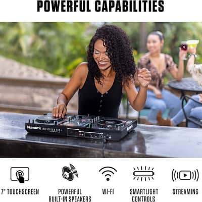 Numark Mixstream Pro+ DJ Controller For Amazon Music, Serato & Virtual DJ w/ Mixer, Touchscreen, WiFi, Speaker image 9