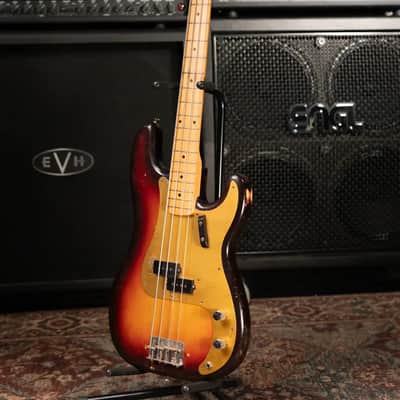 Fender Vintage 1958 Precision Bass - 3 Tone Sunburst with Original Hardshell Case - Used image 23
