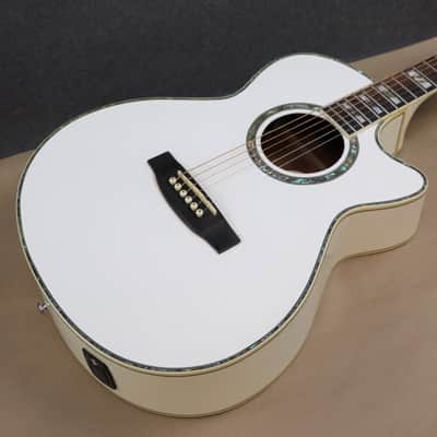 ESP LTD X-Tone AC-10E Acoustic Electric Guitar with Pickup Preamp EQ Tuner OM Body XTONE White image 14