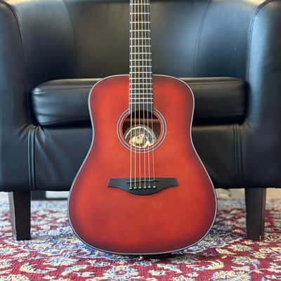 Jay Turser JTA52 1/2 Acoustic Guitar Dreadnought - Blackwood Fingerboard, Red Sun image 1